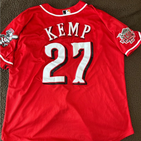 VINTAGE CINCINNATI REDS (KEMP) JERSEY!!! LOADED WITH VINTAGE CINCI REDS PATCHES - Picture 10 of 13